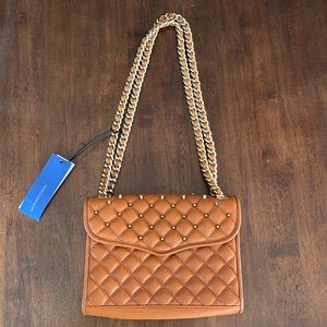 Rebecca Minkoff Cognac Quilted Stud Mini